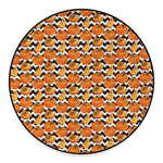 Wave Pumpkin Pattern Print Round Floor Mat