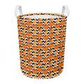 Wave Pumpkin Pattern Print Round Laundry Basket