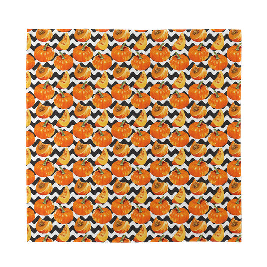 Wave Pumpkin Pattern Print Silk Bandana