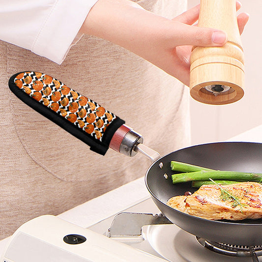 Wave Pumpkin Pattern Print Skillet Handle Cover