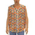 Wave Pumpkin Pattern Print Sleeveless Baseball Jersey