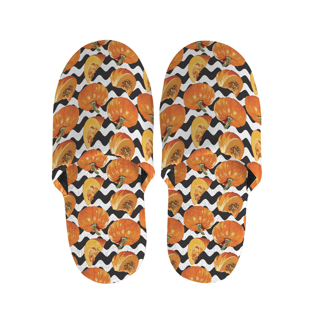 Wave Pumpkin Pattern Print Slippers