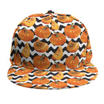 Wave Pumpkin Pattern Print Snapback Cap