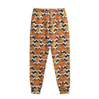 Wave Pumpkin Pattern Print Sweatpants