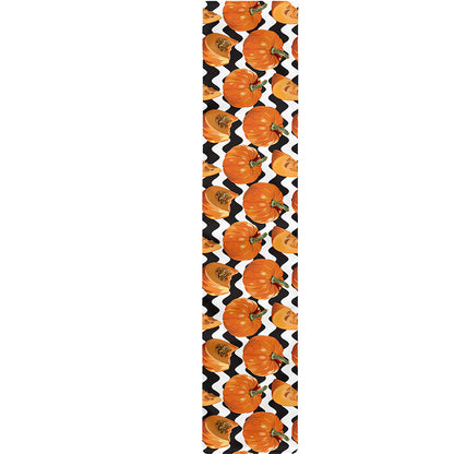 Wave Pumpkin Pattern Print Table Runner