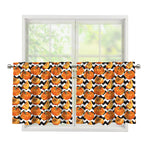 Wave Pumpkin Pattern Print Tier Curtains