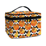Wave Pumpkin Pattern Print Travel Makeup Bag
