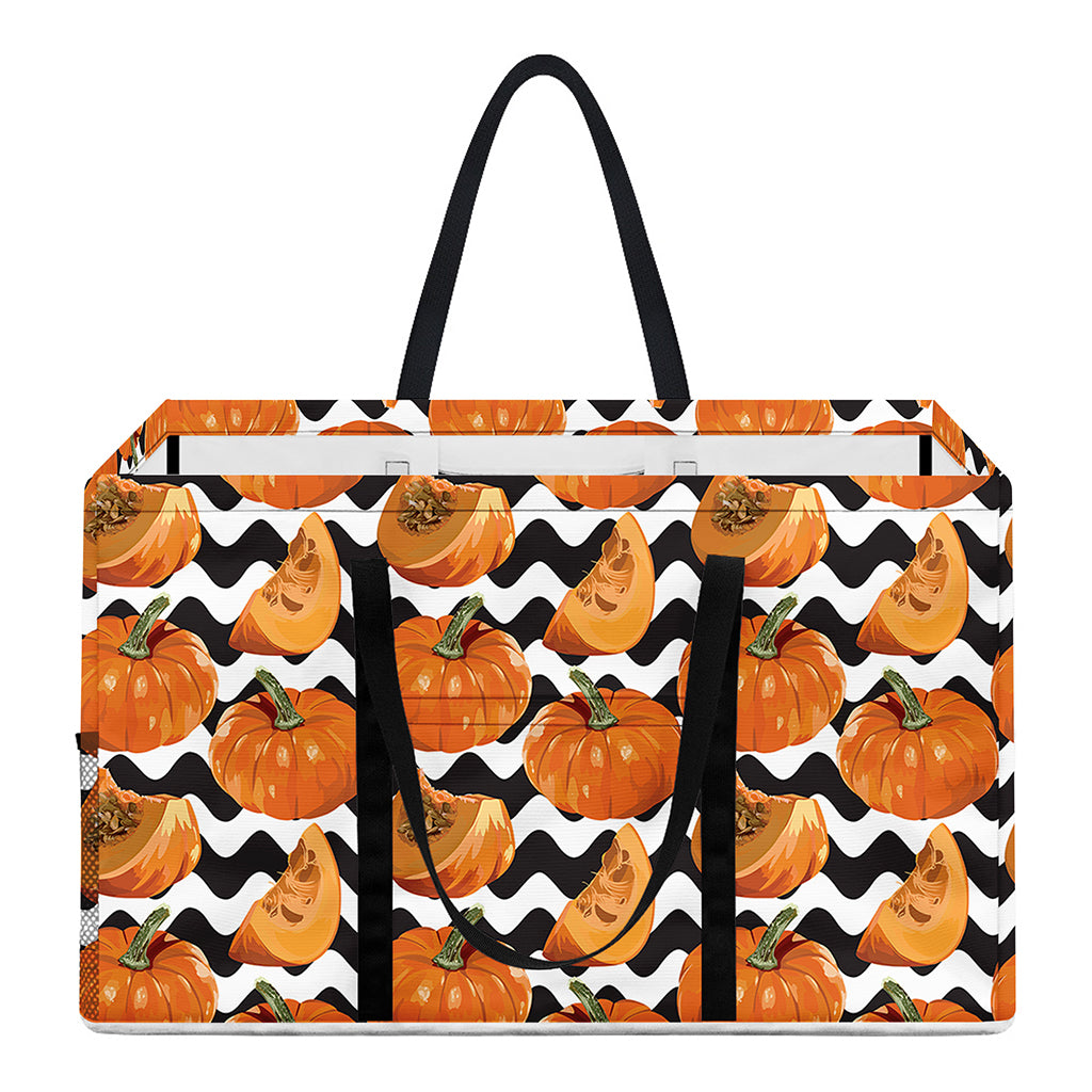Wave Pumpkin Pattern Print Utility Tote Bag