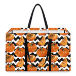 Wave Pumpkin Pattern Print Utility Tote Bag