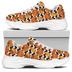 Wave Pumpkin Pattern Print White Chunky Shoes