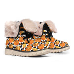 Wave Pumpkin Pattern Print Winter Boots