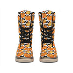 Wave Pumpkin Pattern Print Winter Boots