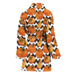 Wave Pumpkin Pattern Print Women's Bathrobe