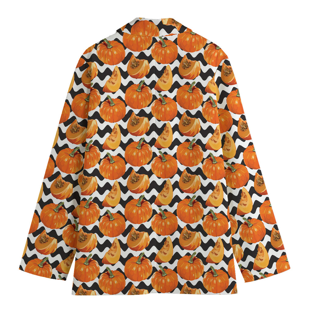 Wave Pumpkin Pattern Print Women's Blazer
