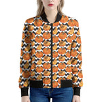 Wave Pumpkin Pattern Print Women's Bomber Jacket