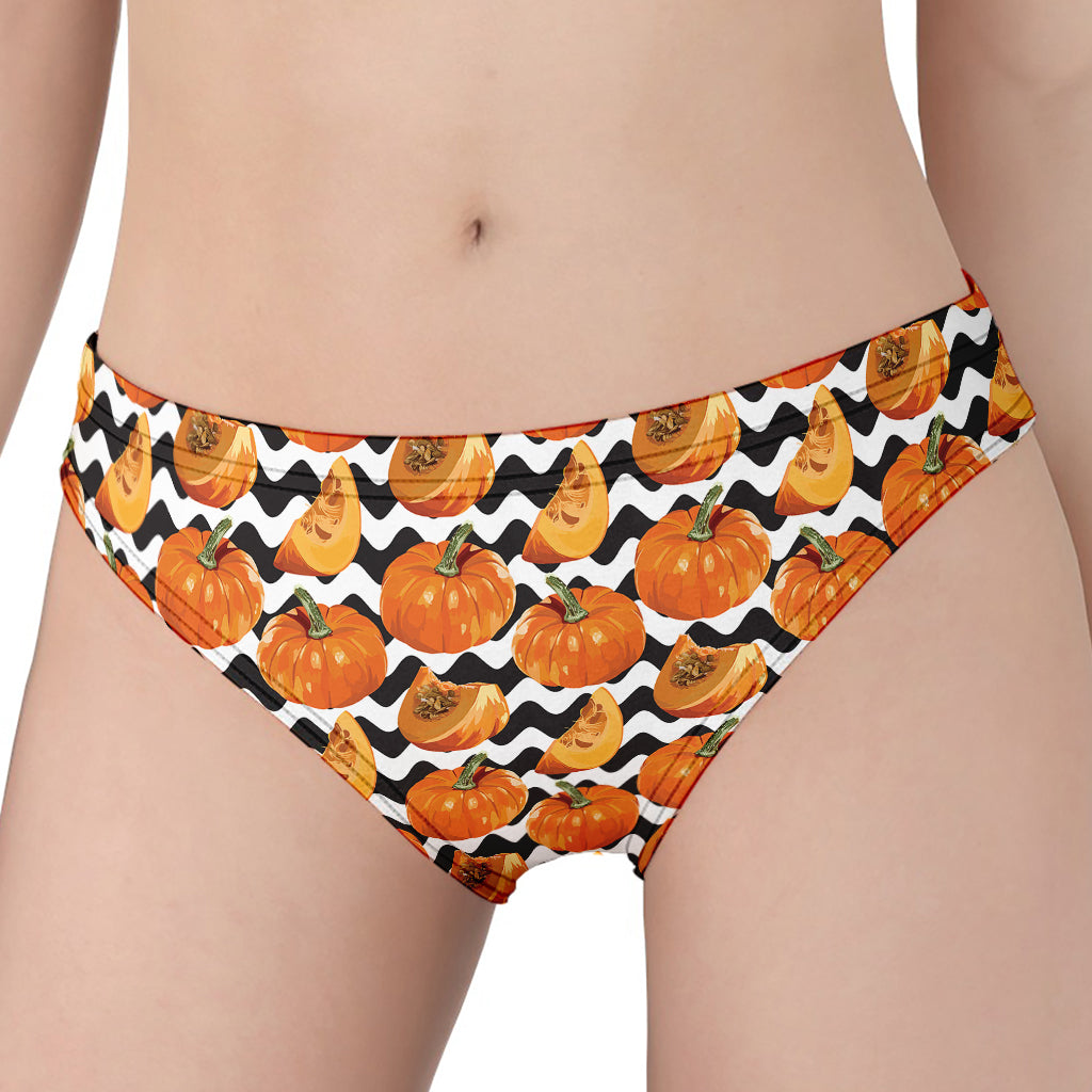 Wave Pumpkin Pattern Print Women's Panties