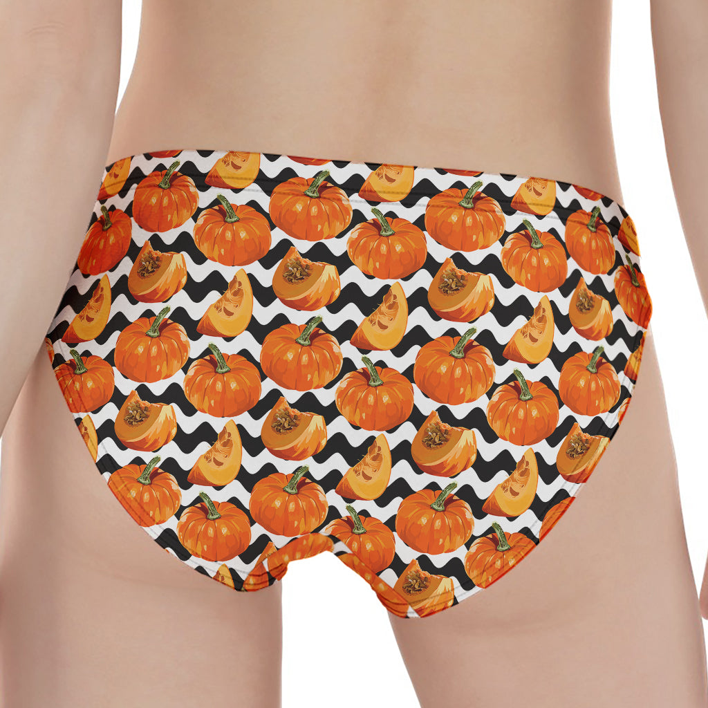 Wave Pumpkin Pattern Print Women's Panties