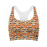 Wave Pumpkin Pattern Print Women's Sports Bra