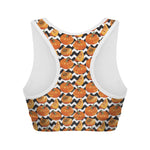 Wave Pumpkin Pattern Print Women's Sports Bra