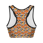 Wave Pumpkin Pattern Print Women's Sports Bra