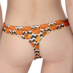 Wave Pumpkin Pattern Print Women's Thong