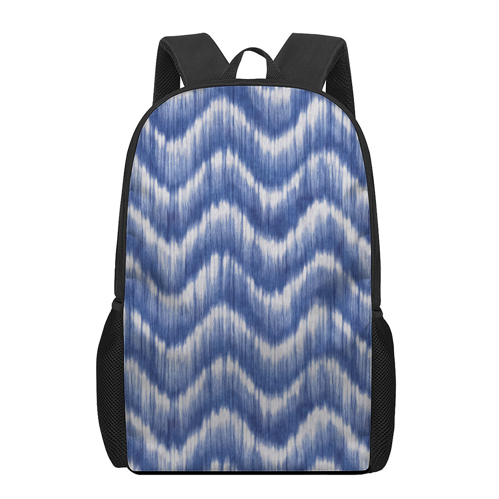 Wavy Shibori Pattern Print 17 Inch Backpack