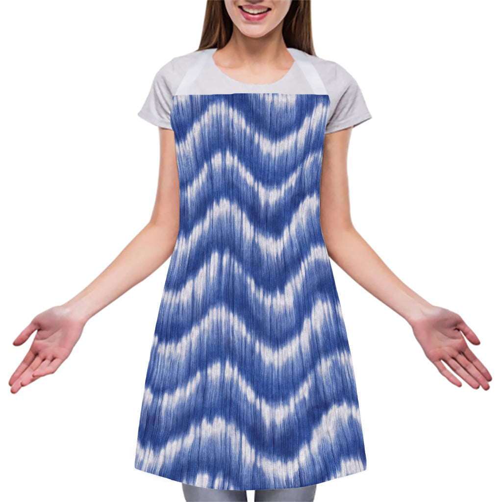 Wavy Shibori Pattern Print Adjustable Apron