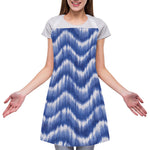 Wavy Shibori Pattern Print Adjustable Apron