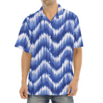 Wavy Shibori Pattern Print Aloha Shirt