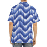 Wavy Shibori Pattern Print Aloha Shirt