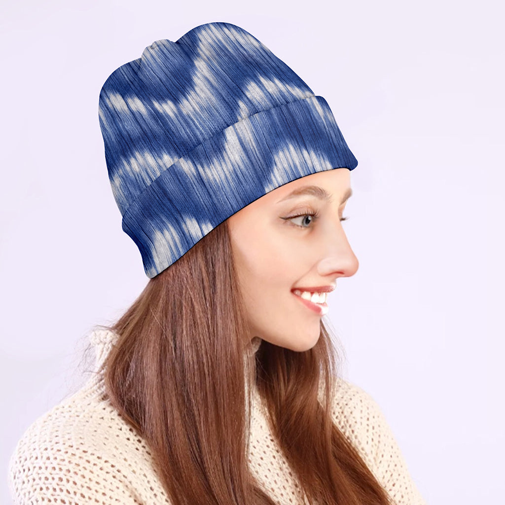 Wavy Shibori Pattern Print Beanie