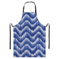 Wavy Shibori Pattern Print Bib Apron With Pocket