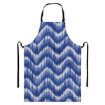 Wavy Shibori Pattern Print Bib Apron With Pocket