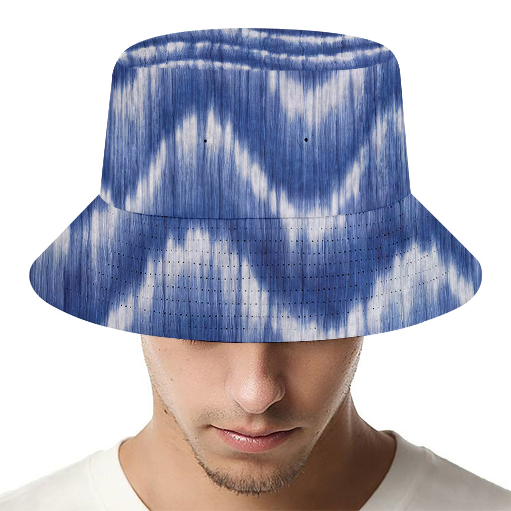 Wavy Shibori Pattern Print Bucket Hat