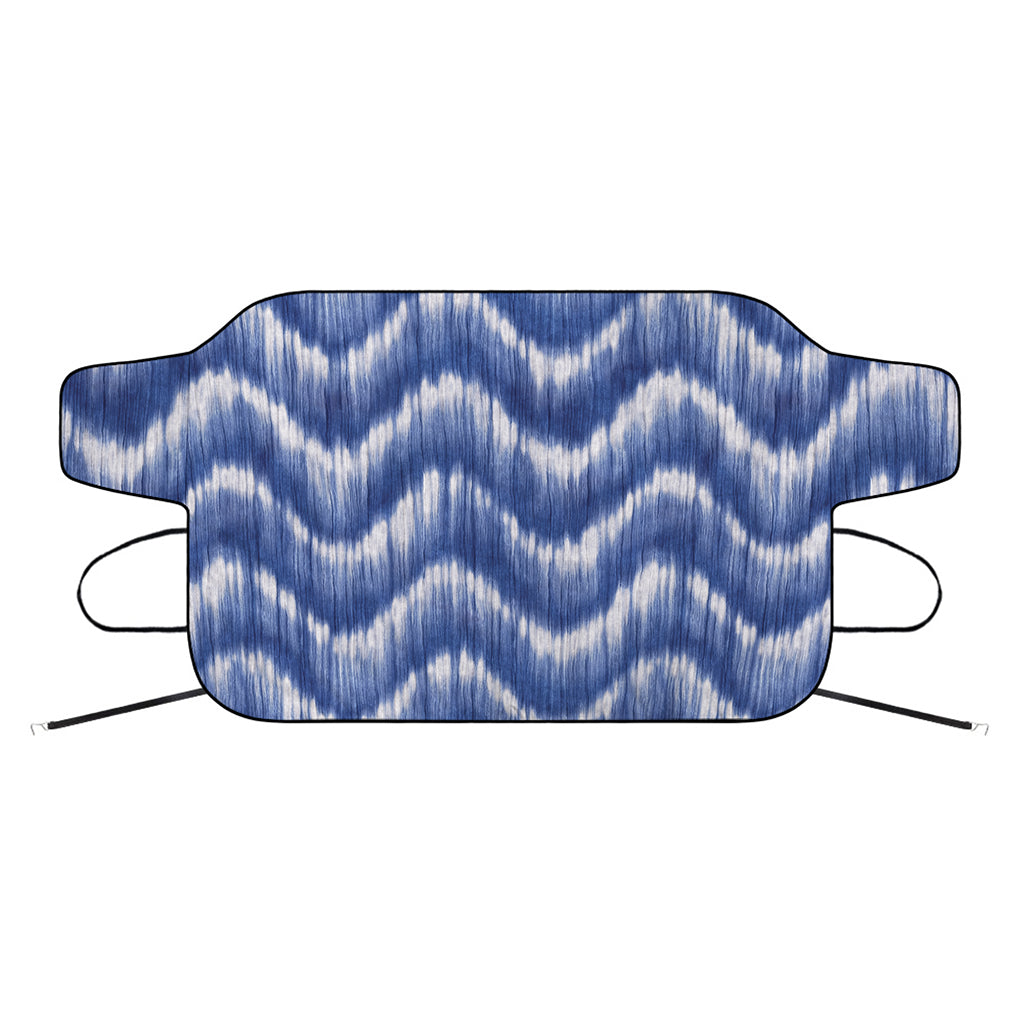 Wavy Shibori Pattern Print Car Windshield Snow Cover