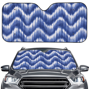 Wavy Shibori Pattern Print Car Windshield Sun Shade