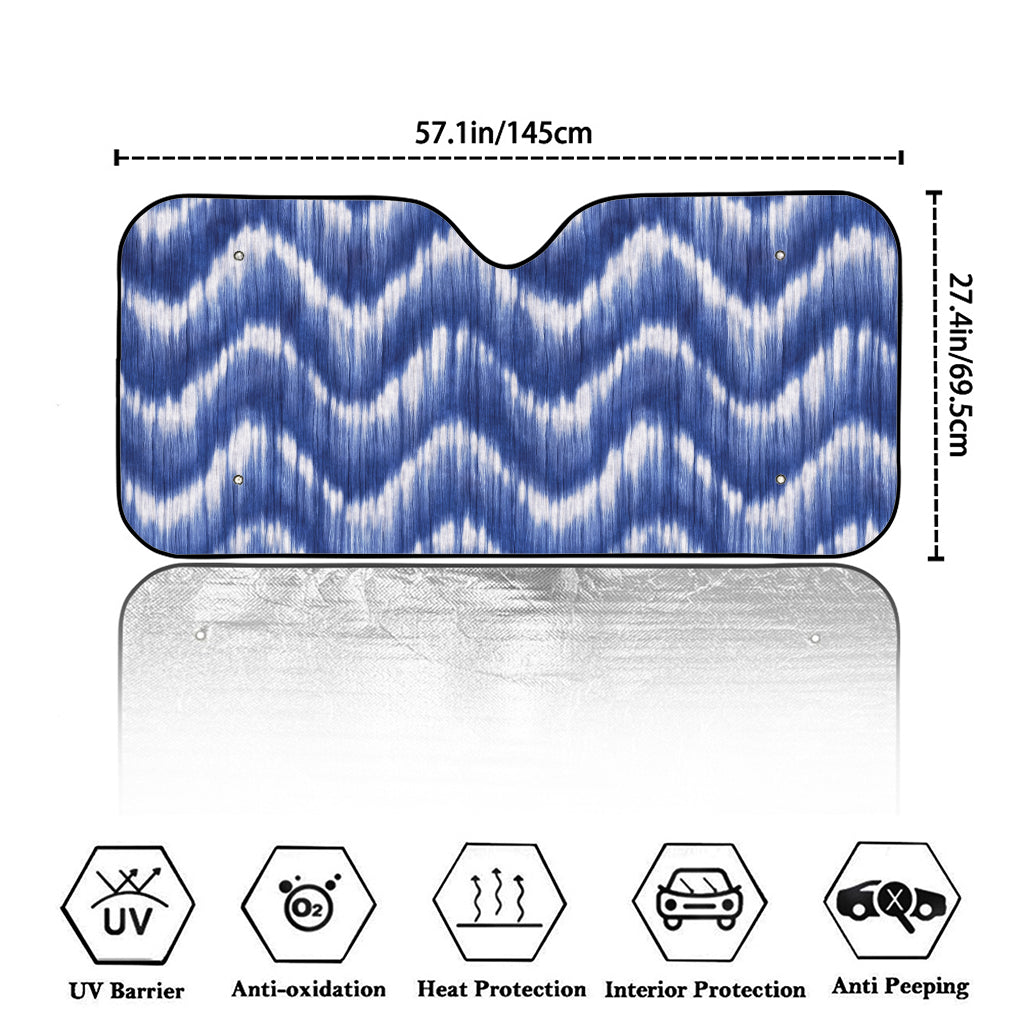 Wavy Shibori Pattern Print Car Windshield Sun Shade