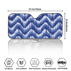 Wavy Shibori Pattern Print Car Windshield Sun Shade