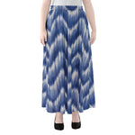 Wavy Shibori Pattern Print Chiffon Maxi Skirt