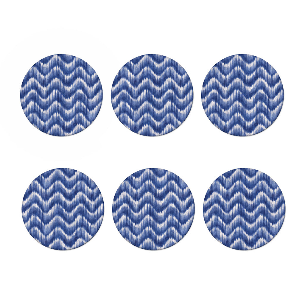 Wavy Shibori Pattern Print Coaster Set