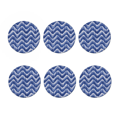 Wavy Shibori Pattern Print Coaster Set