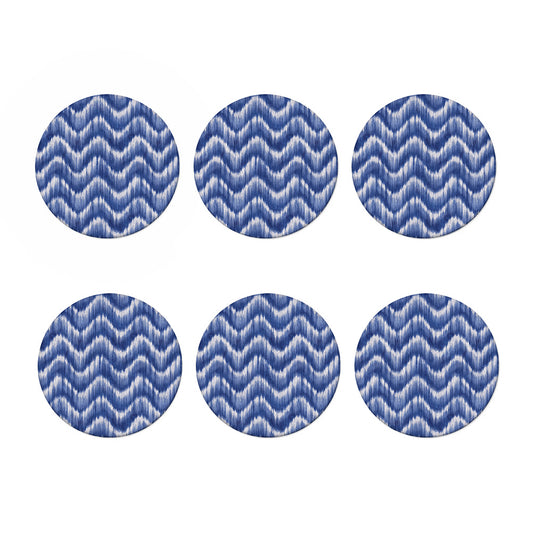 Wavy Shibori Pattern Print Coaster Set