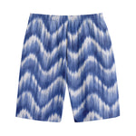 Wavy Shibori Pattern Print Cotton Shorts