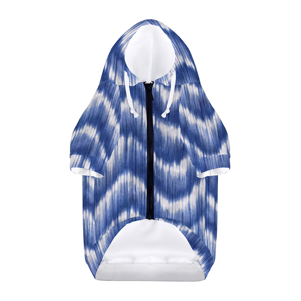 Wavy Shibori Pattern Print Dog Zip Up Hoodie