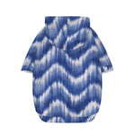 Wavy Shibori Pattern Print Dog Zip Up Hoodie