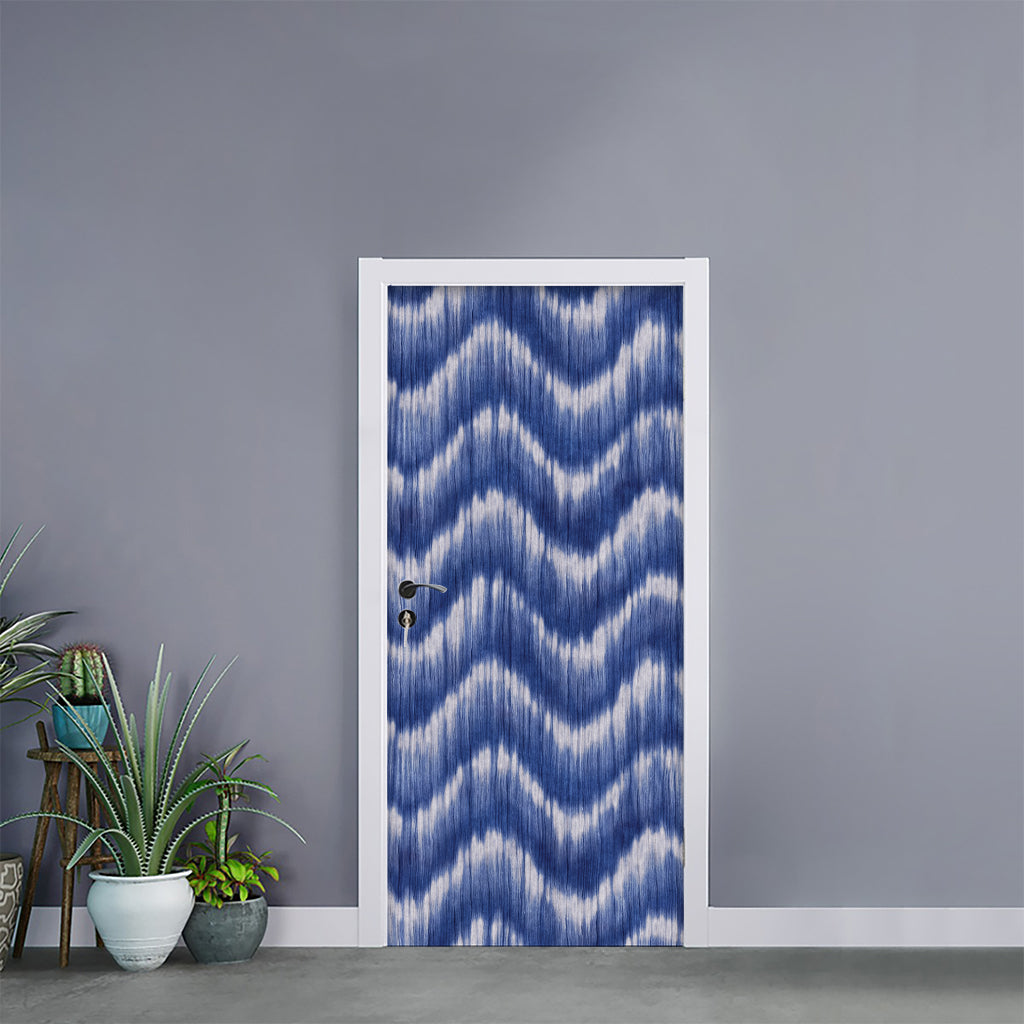 Wavy Shibori Pattern Print Door Sticker