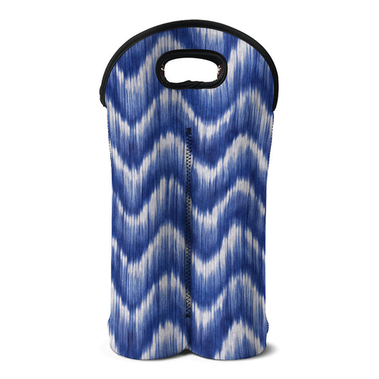 Wavy Shibori Pattern Print Double Neoprene Wine Tote
