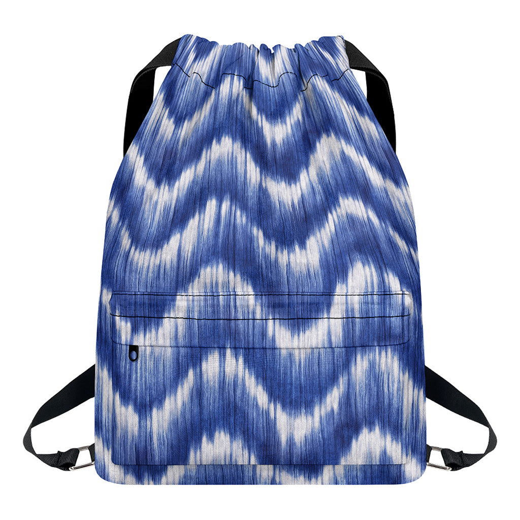 Wavy Shibori Pattern Print Drawstring Backpack