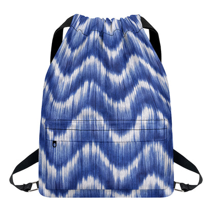 Wavy Shibori Pattern Print Drawstring Backpack