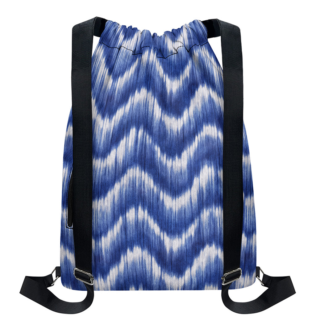Wavy Shibori Pattern Print Drawstring Backpack